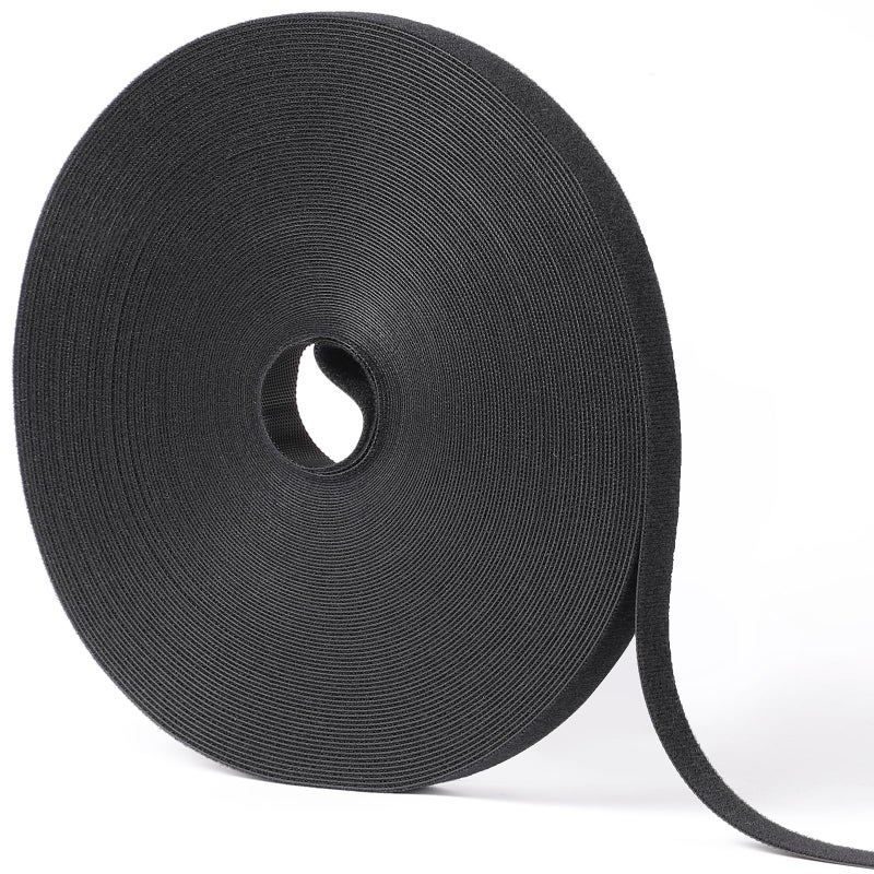 QTBLY 1/2in x 100ft Hook and Loop Roll | Double-Sided Strips, Self-Gripping Straps | Reusable Multi-Purpose Wrap Fasteners for Home, Office, Data Center, and More - Image 1
